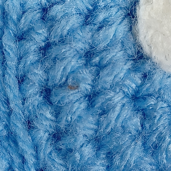 •Handmade Crocheted stuffed Bear sky blue and white 🐻 10in - Picture 8 of 10